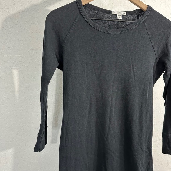 James Perse Raglan Sleeve French Terry Sweatshirt Dress Mini Black 0 Extra Small - Picture 3 of 9